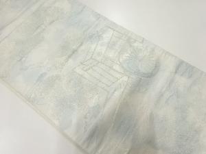 アンティーク　波に松・御所車模様織出し袋帯（材料）